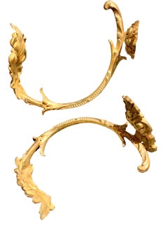 Pr. Antique French Gilded Bronze Drapery Tiebacks