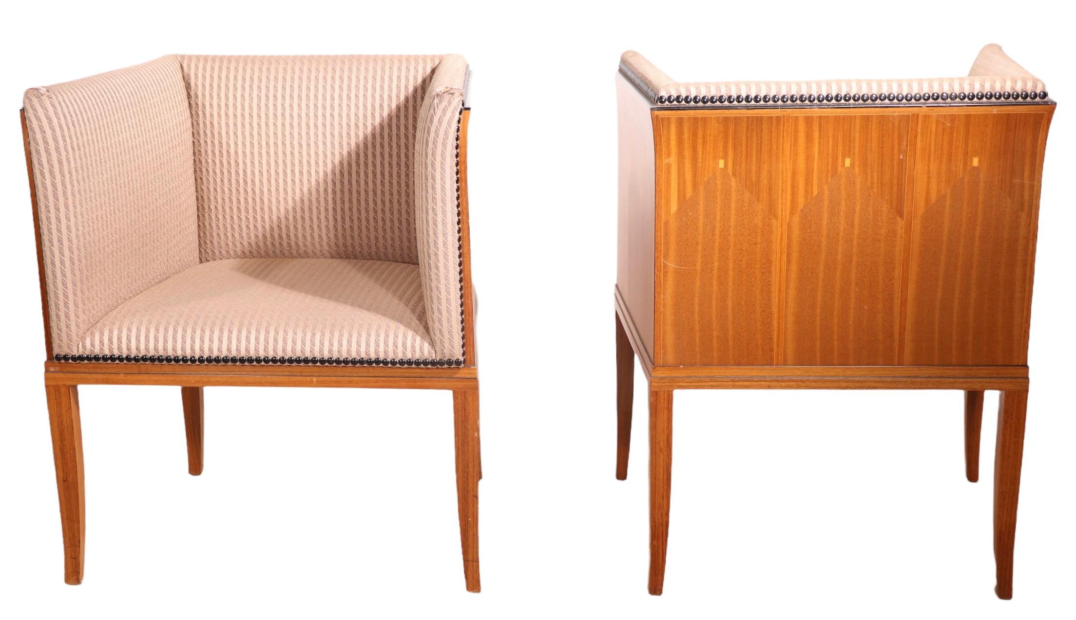 Upholstery Pr. Arkitektura Eliel Saarinen Cranbrook Chairs 1990's Charles Phipps & Sons