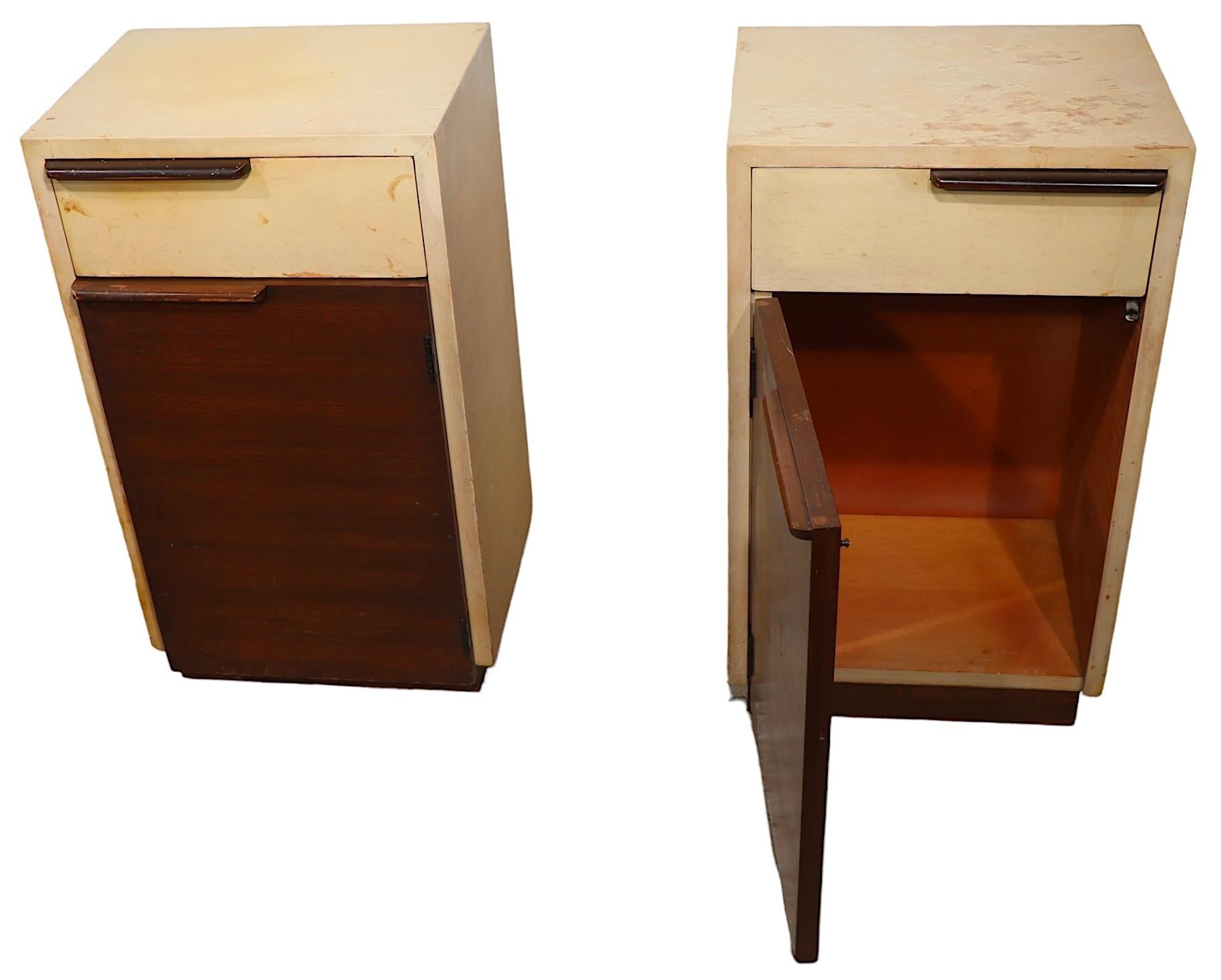 Pr. Art Deco Art Moderne Two Tone Night Stand Tables by Rohde for Herman Miller  9