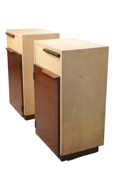 Pr. Art Deco Art Moderne Two Tone Night Stand Tables by Rohde for Herman Miller