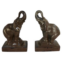 Antique Pair of Art Deco Elephant Bookends After Frankart