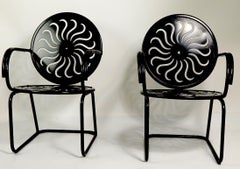 Paar Art Deco Garten Patio Porch Lounge Stühle Neu Pulverbeschichtet