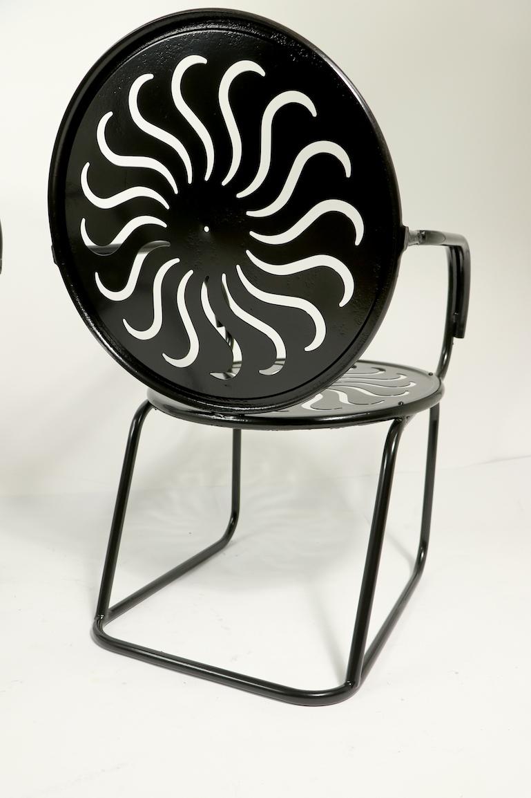 Paar Art Deco Garten Patio Porch Lounge Stühle Neu Pulverbeschichtet im Angebot 1