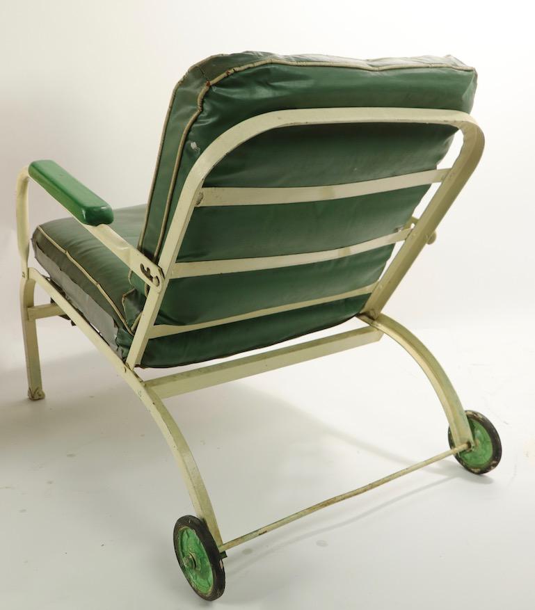 Pair of Art Deco Outdoor Porch Garden Reclining Lounge Chairs at