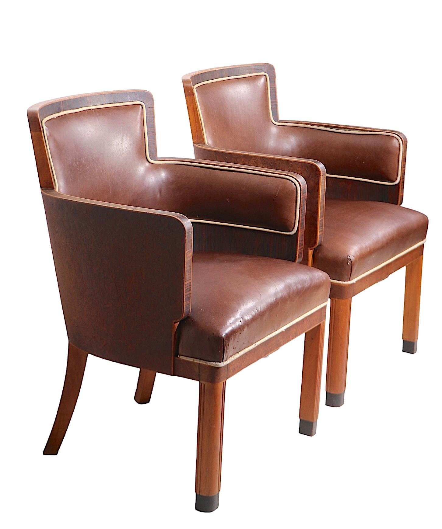 Pr.  Art Deco  RMS Caronia Ocean Liner Chairs from estate of Jackie Rogers 1940s 6