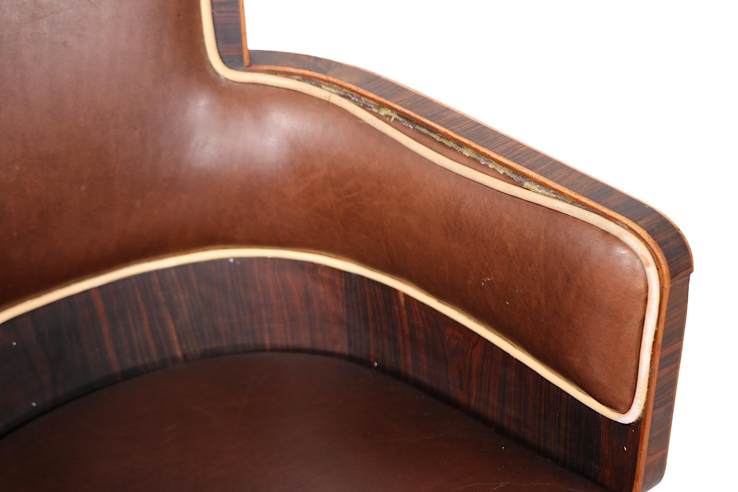 Pr.  Art Deco  RMS Caronia Ocean Liner Chairs from estate of Jackie Rogers 1940s 12