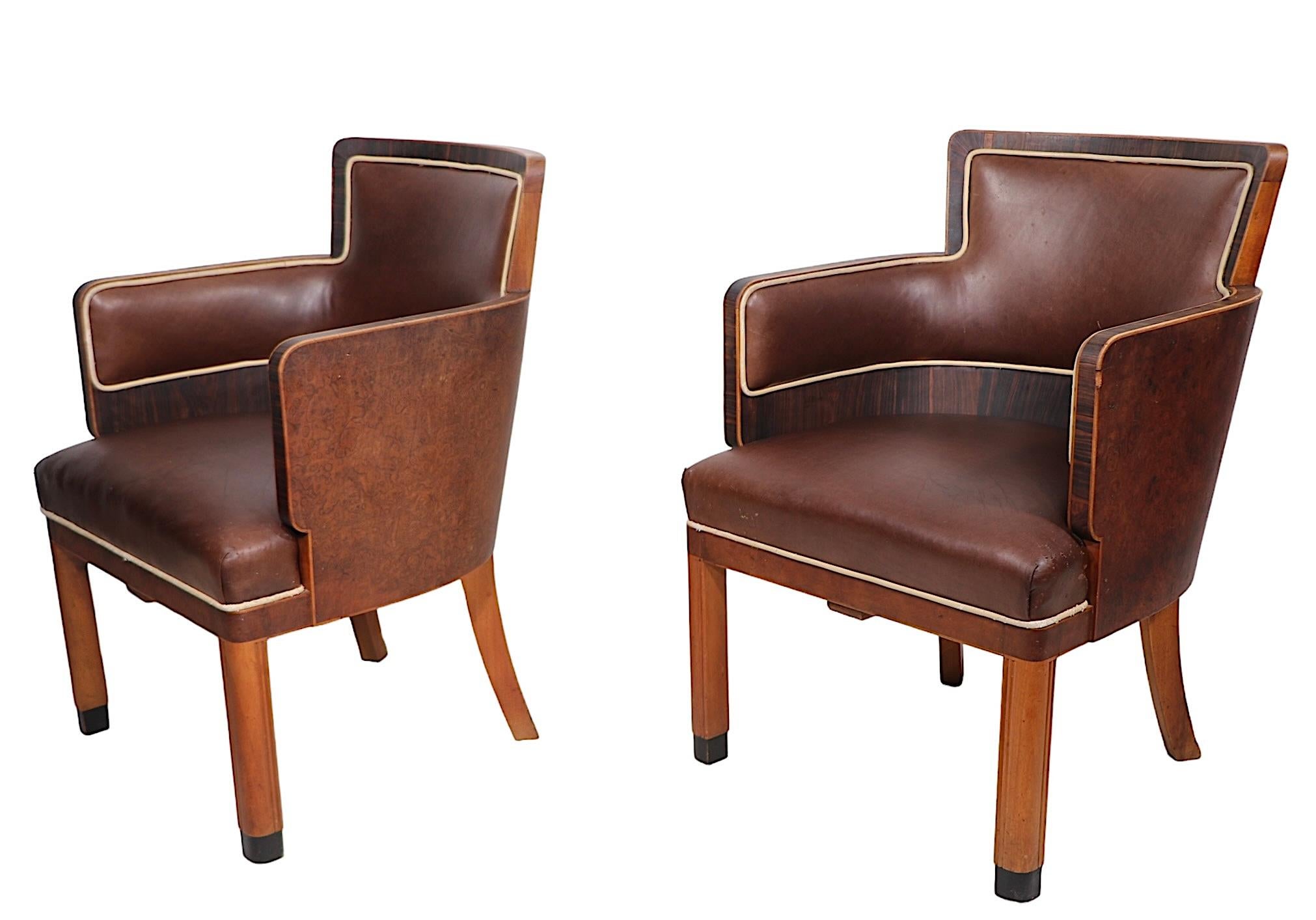 Pr.  Art Deco  RMS Caronia Ocean Liner Chairs from estate of Jackie Rogers 1940s 2