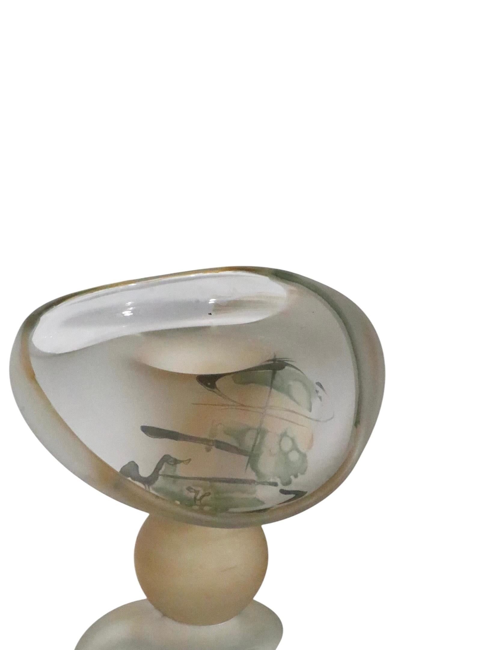 Pr. Art Glass Candlesticks made in Romania by  Ion Tamaian c. 1970's For Sale 11