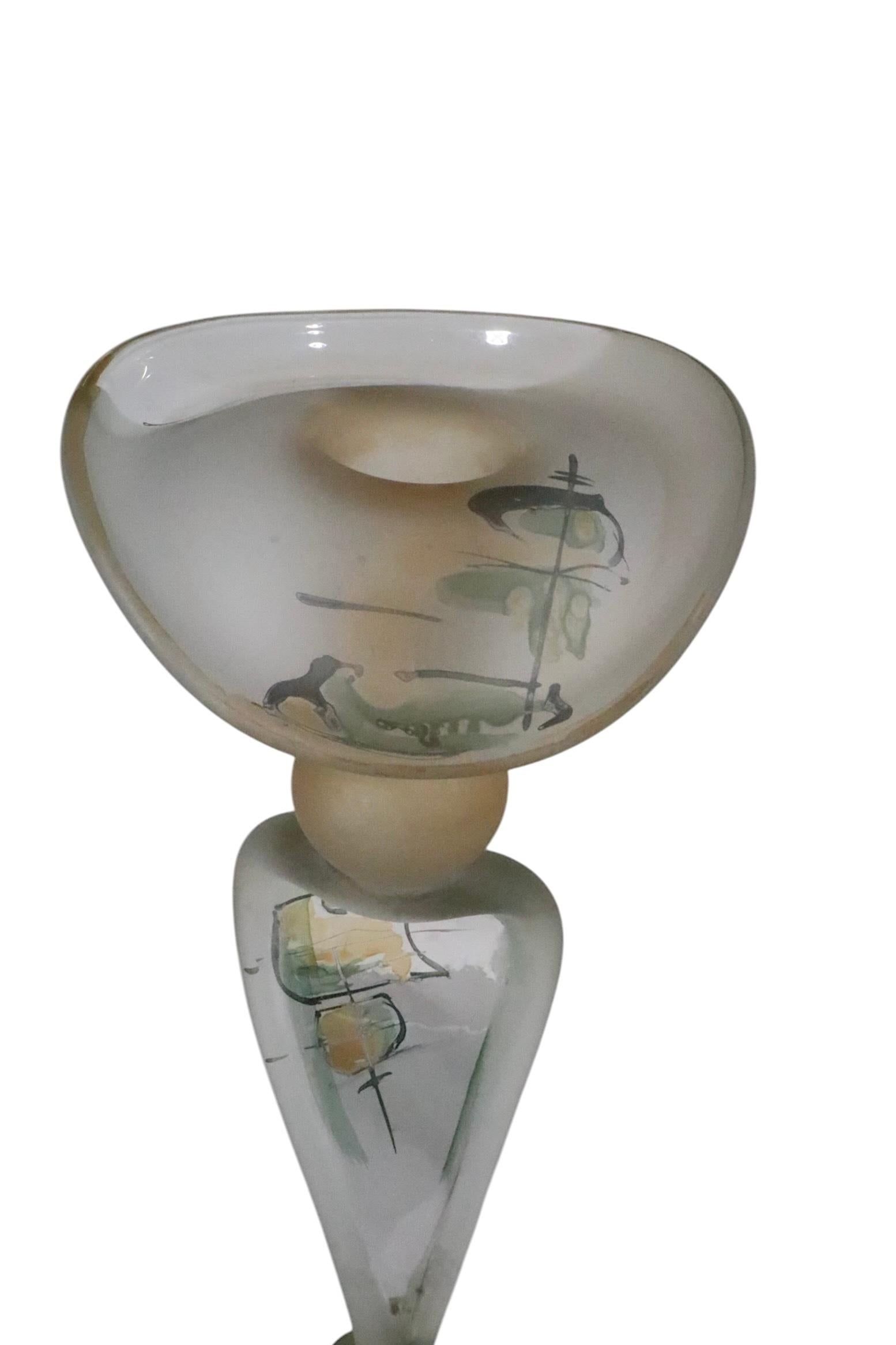 Pr. Art Glass Candlesticks made in Romania by  Ion Tamaian c. 1970's For Sale 13