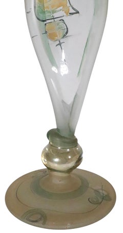 Pr. Candeleros de vidrio artístico fabricados en Rumanía por  Ion Tamaian c. década de 1970