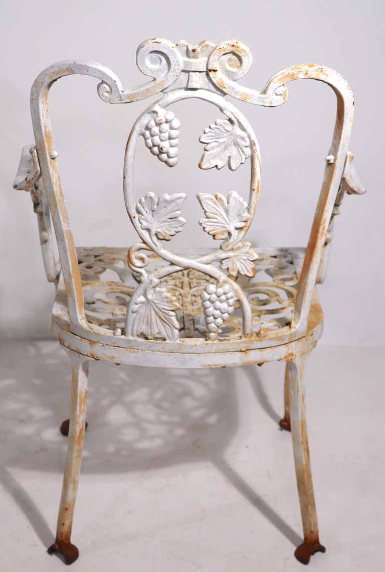 Pr. Atlanta Stove Works Cast Iron Garden Chairs For Sale at 1stDibs