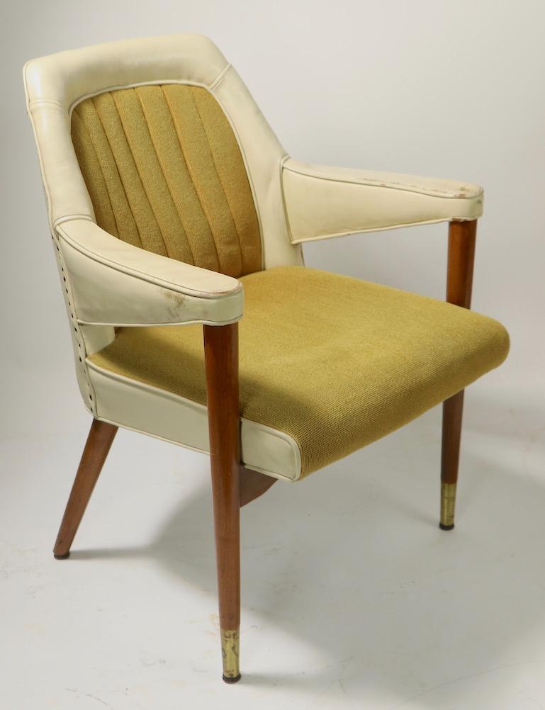 Pair of B L Marble Chair Company Leather Mid Century Desk Office Armchairs 4
