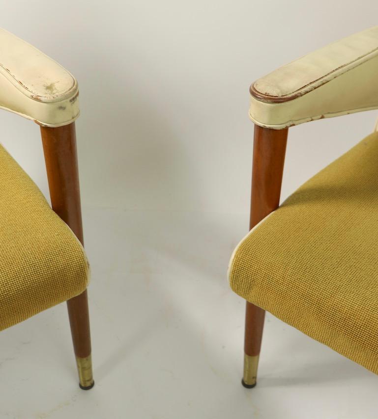 Pair of B L Marble Chair Company Leather Mid Century Desk Office Armchairs 6