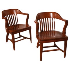 Antique Pr. Bank of England Yale Library Jury Chairs att. to Gunlocke