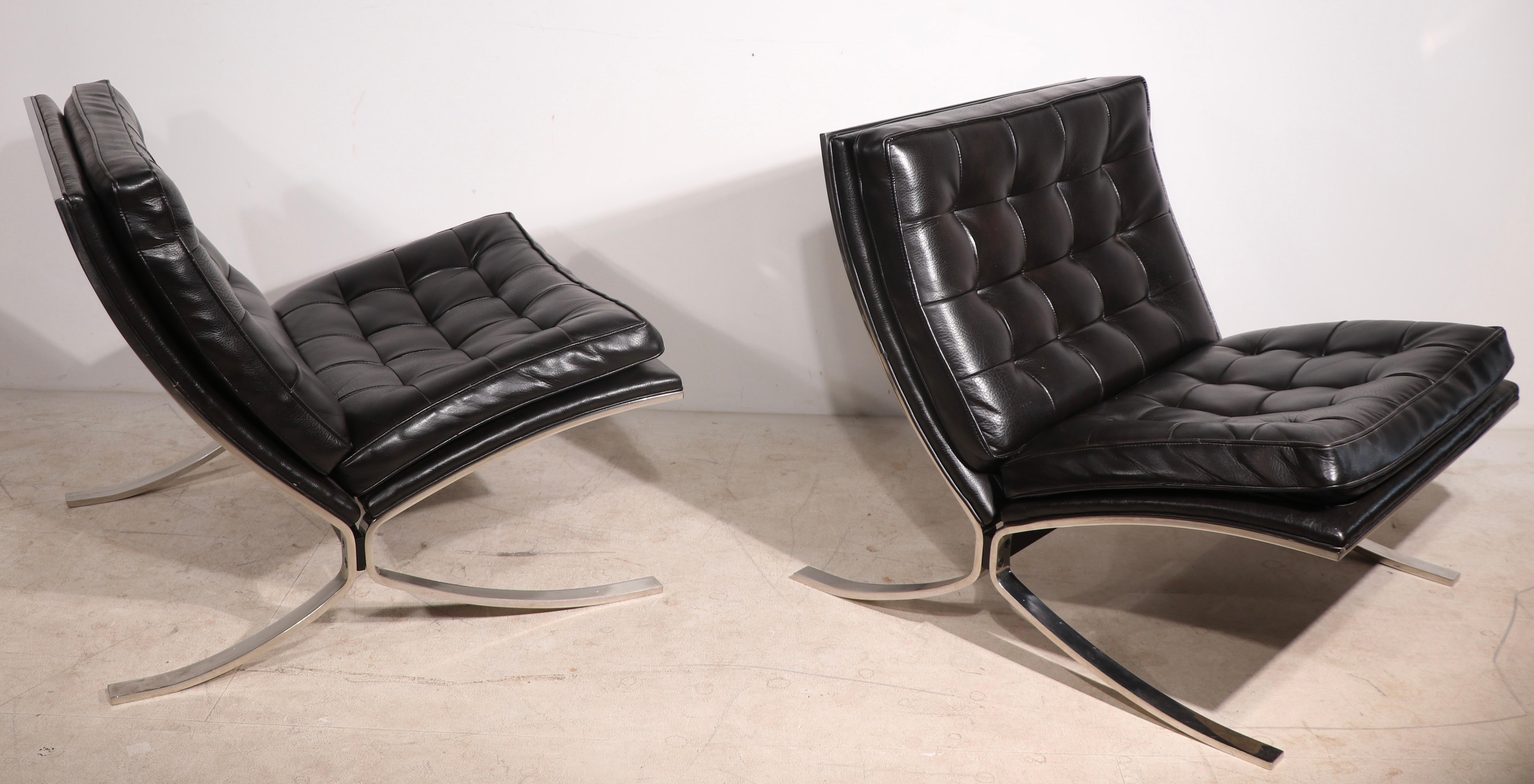 American Pr. Barcelona Style Chairs by Kipp Stewart for Drexel  For Sale