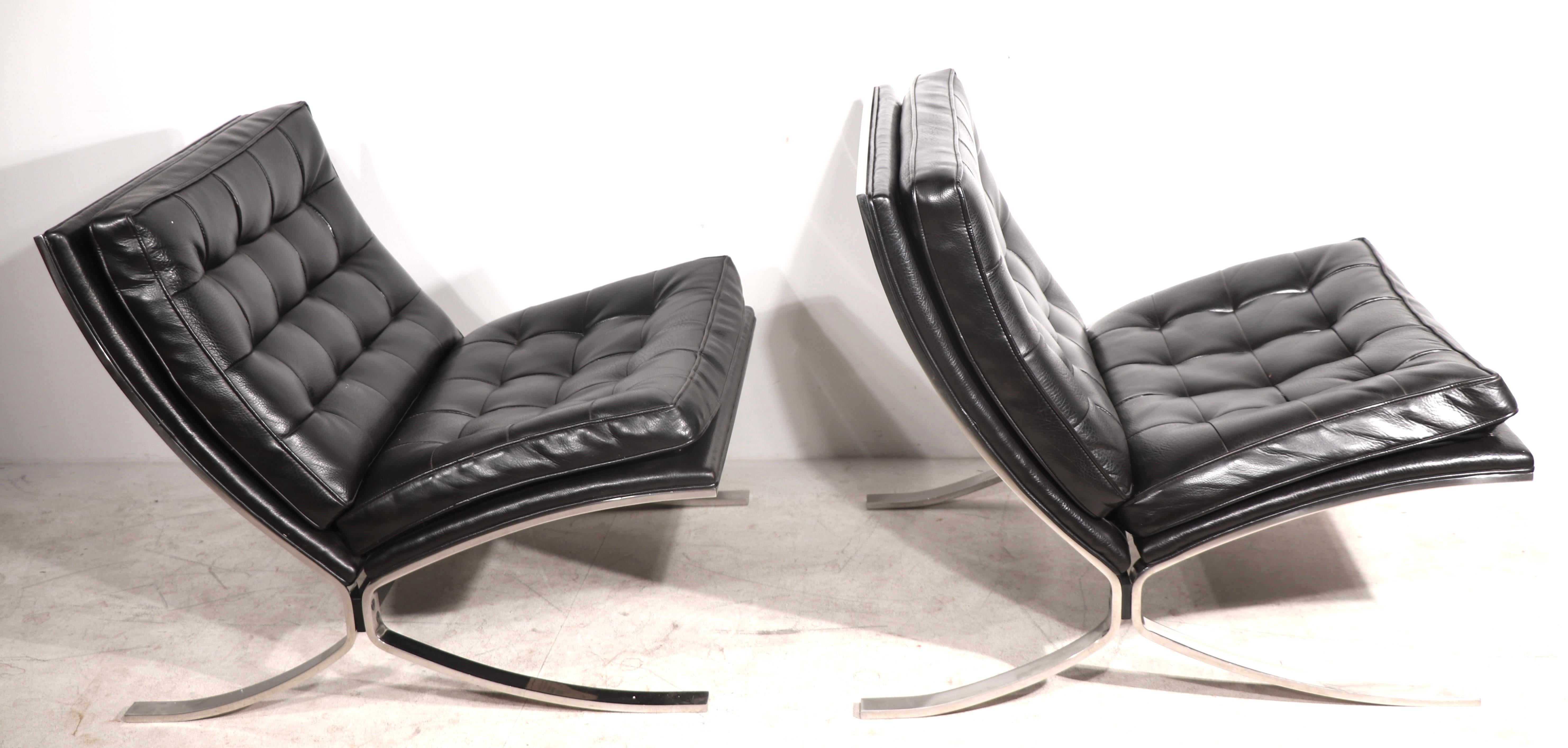 20th Century Pr. Barcelona Style Chairs by Kipp Stewart for Drexel  For Sale