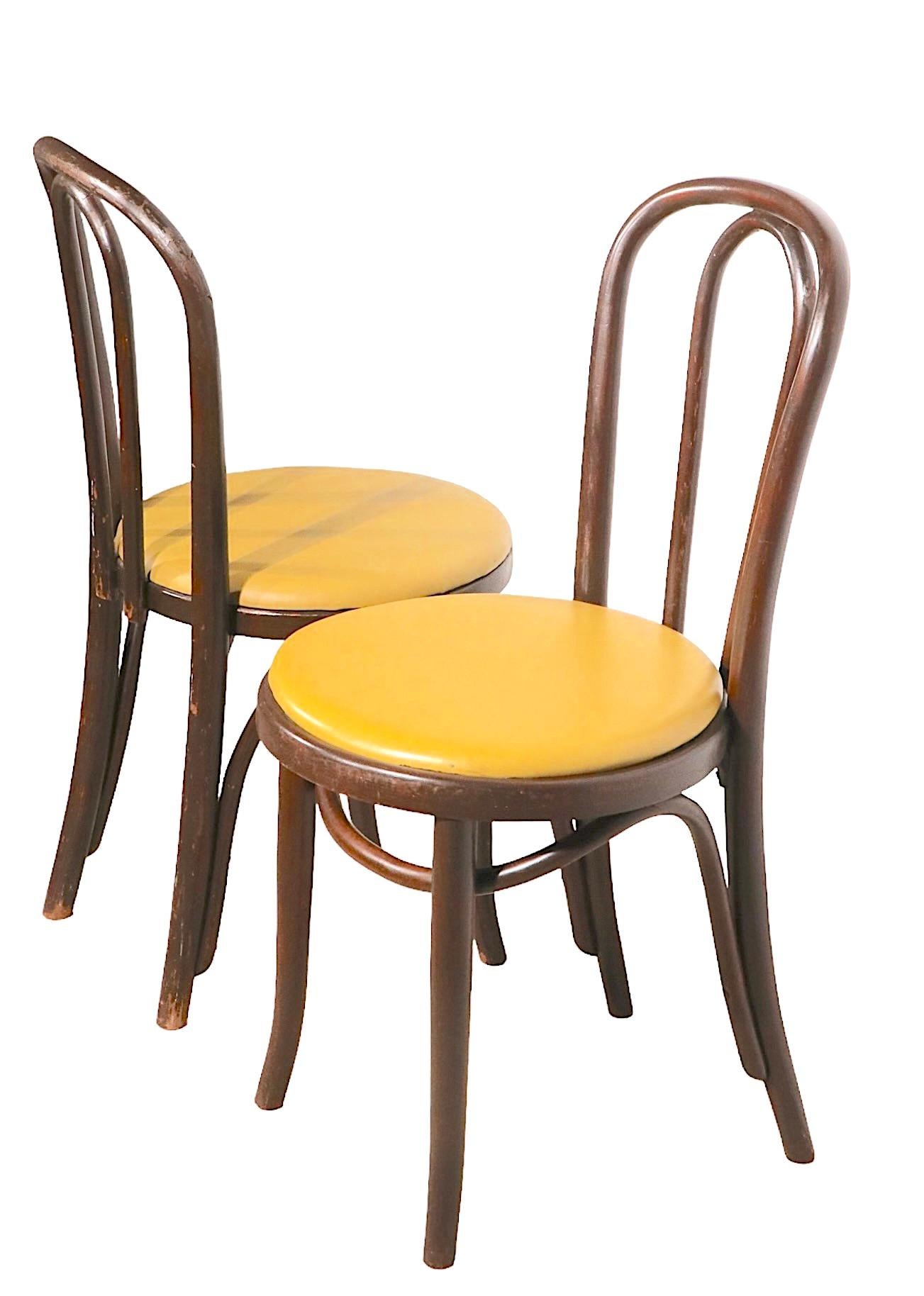 Austrian Pr. Bent Wood Bistro, Cafe Style Dining Chairs Att. to Thonet