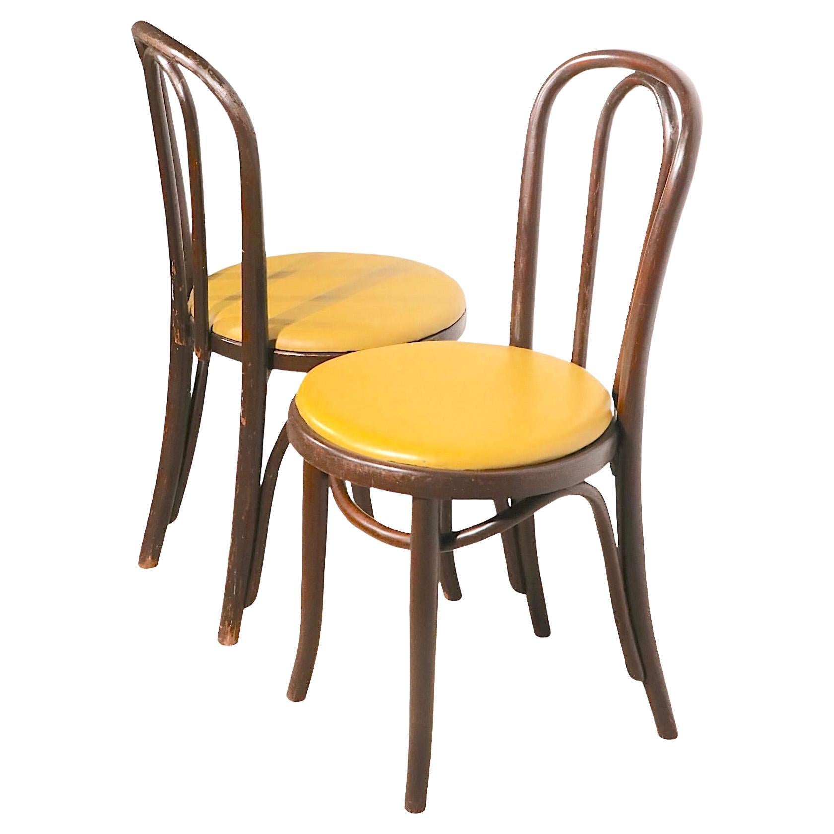 Pr. Bent Wood Bistro, Cafe Style Dining Chairs Att. to Thonet