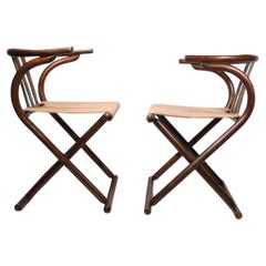 Pr. Bentwood and Canvas Chairs after Thonet c. 1970’s