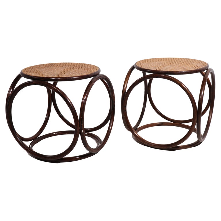 Pr. Bentwood Thonet Ottoman Stools  For Sale
