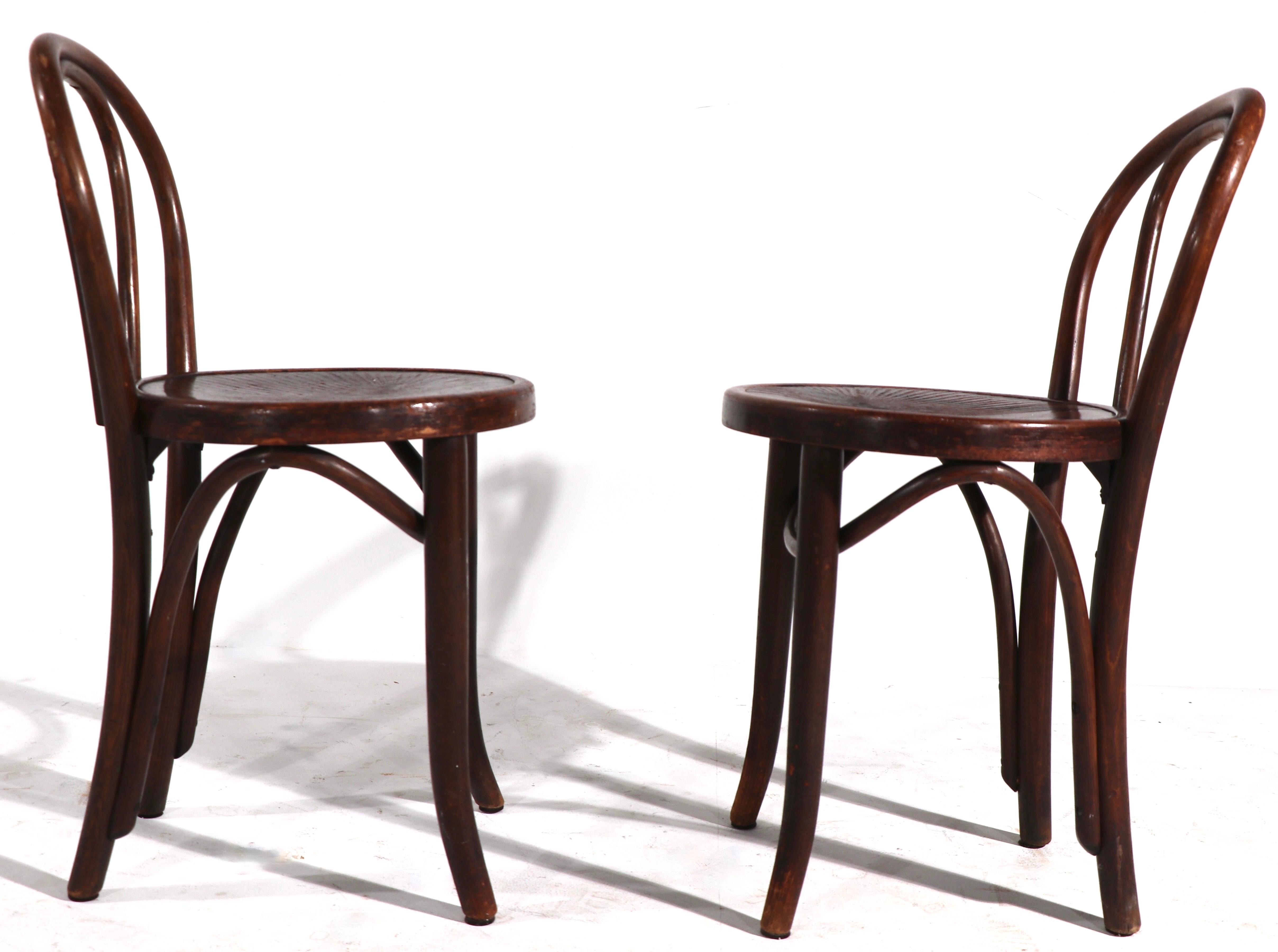 Pr. Bentwood Thonet Side Dining Cafe Chairs 2