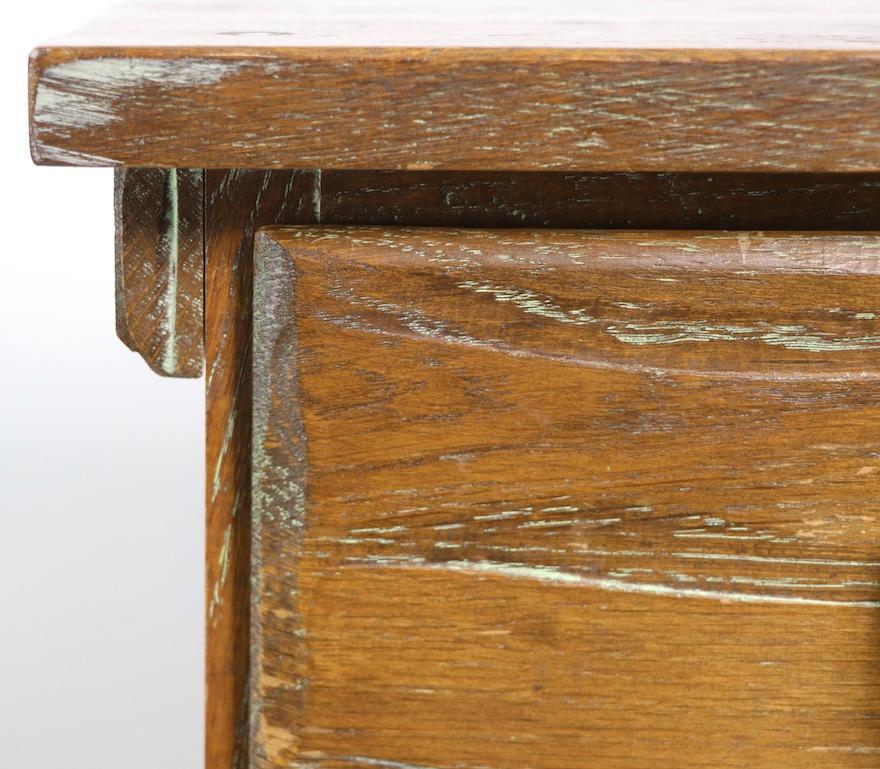 Pair of Brandt Ranch Oak Rustic Cowboy Style 4 Drawer Dressers 2