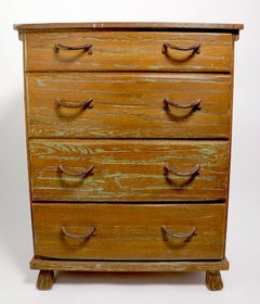 Pair of Brandt Ranch Oak Rustic Cowboy Style 4 Drawer Dressers