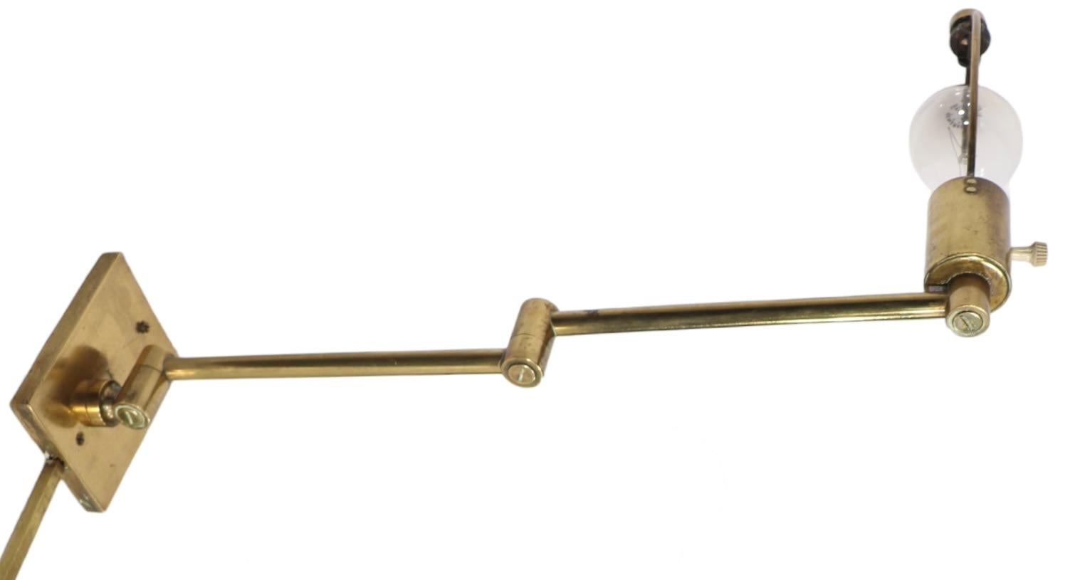 Pr. Brass Flex Arm Wall Sconces by Hansen c. 1970's  For Sale 3