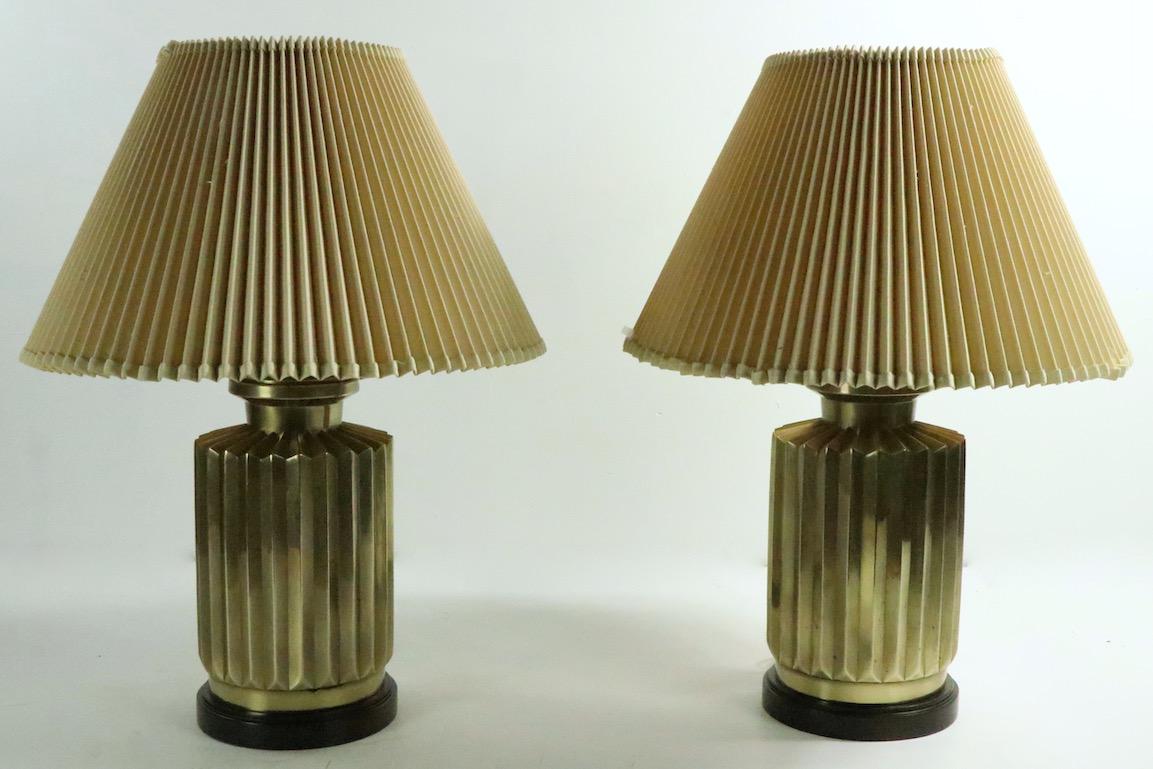 Pair of Brass Lamps by Frederick Cooper In Good Condition In New York, NY