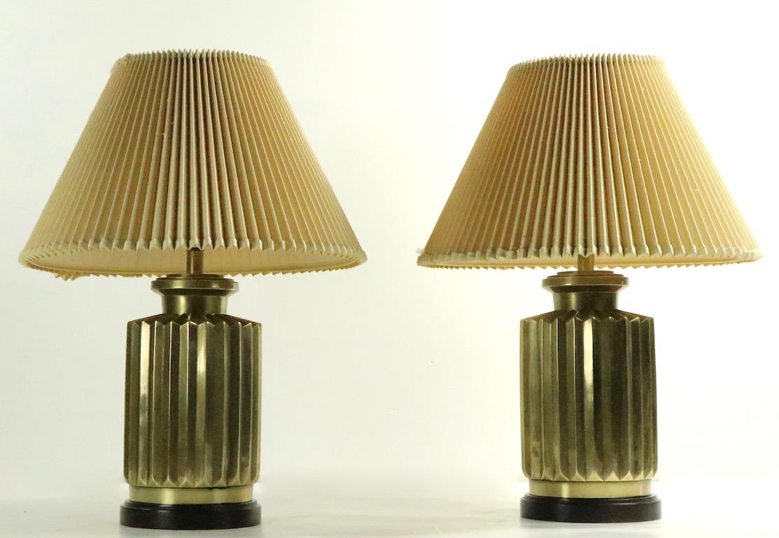 20th Century Pair of Brass Lamps by Frederick Cooper