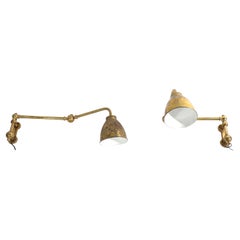 Pr. Brass Swing Arm Sconces