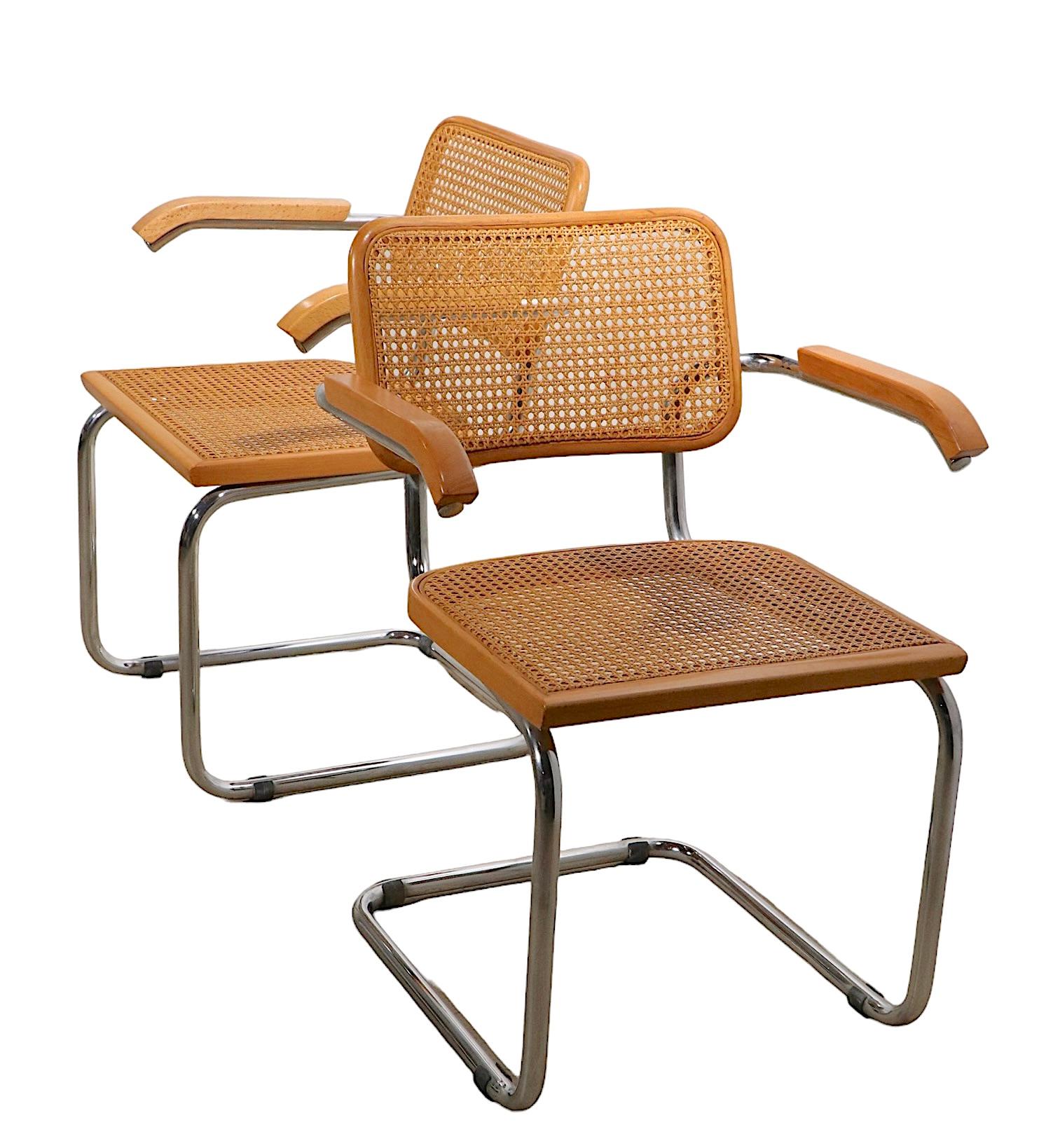 Cane Pr. Breuer Cesca Chairs Made in Italy, C 1970's