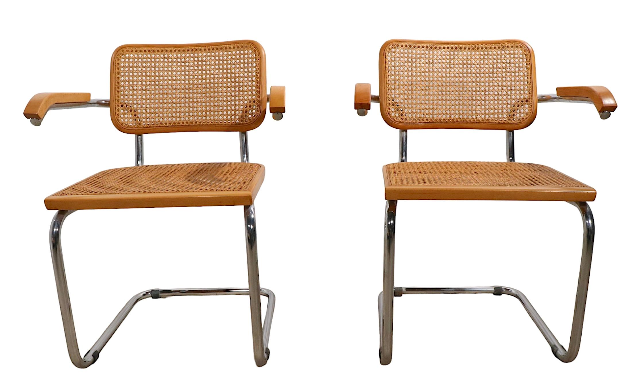 International Style Pr. Breuer Cesca Chairs Made in Italy, C 1970's