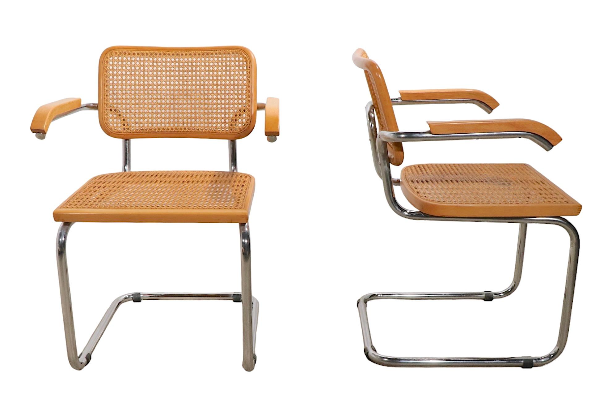 Late 20th Century Pr. Breuer Cesca Chairs Made in Italy, C 1970's