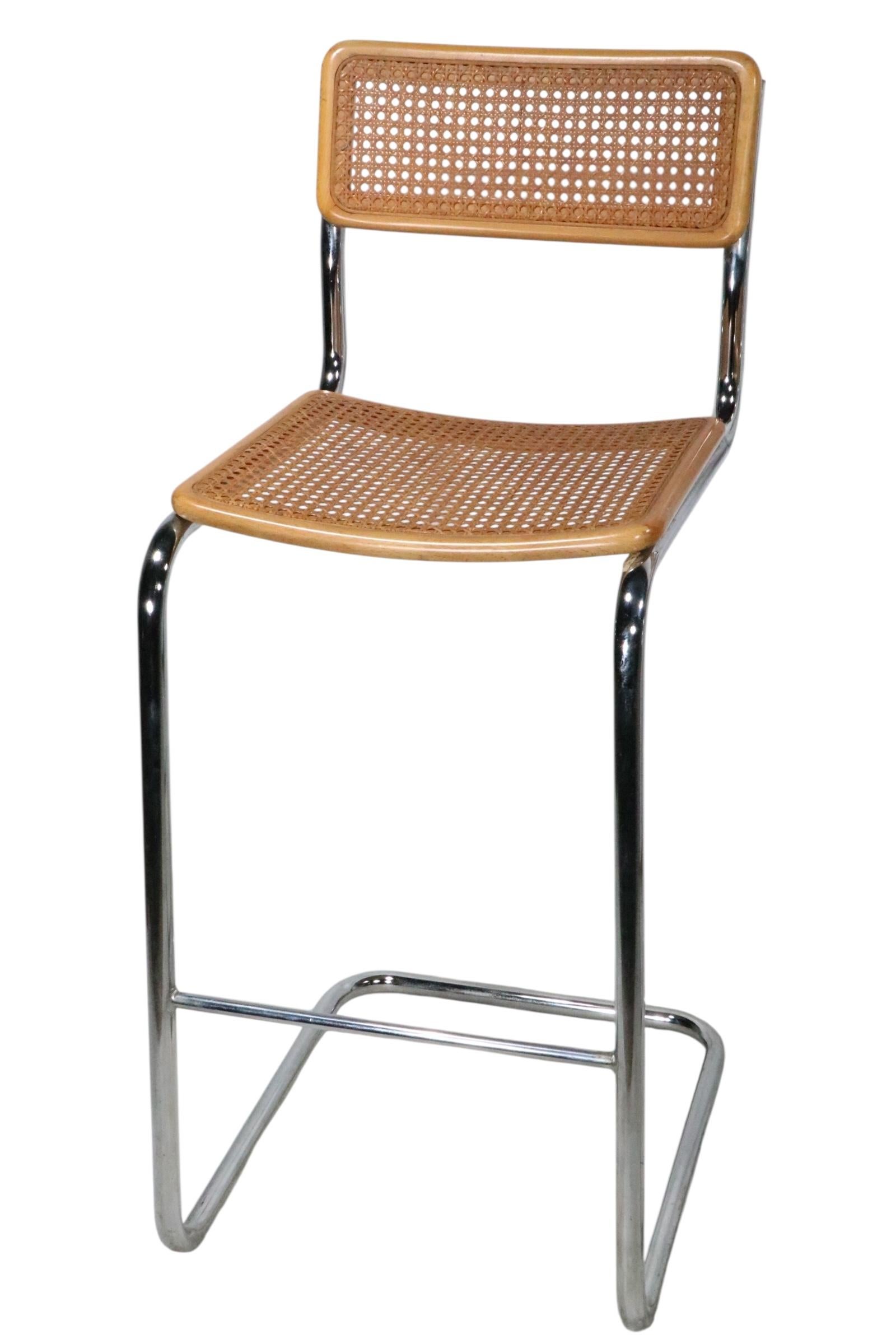 Pr Breuer Design Cesca Bar Stools Made in Italy c. 1970's For Sale 7