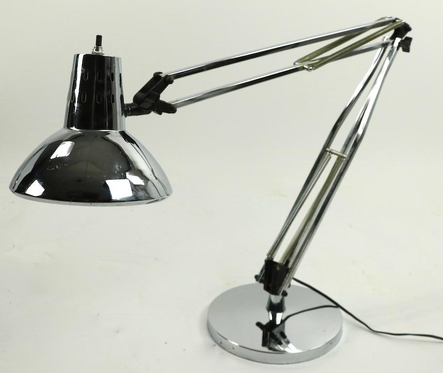 Pair of Bright Chrome Angle Poise Lamps Guild Sections by Electrix 8
