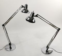 Pair of Bright Chrome Angle Poise Lamps Guild Sections by Electrix