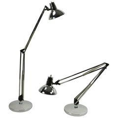 Pair of Bright Chrome Angle Poise Lamps Guild Sections by Electrix
