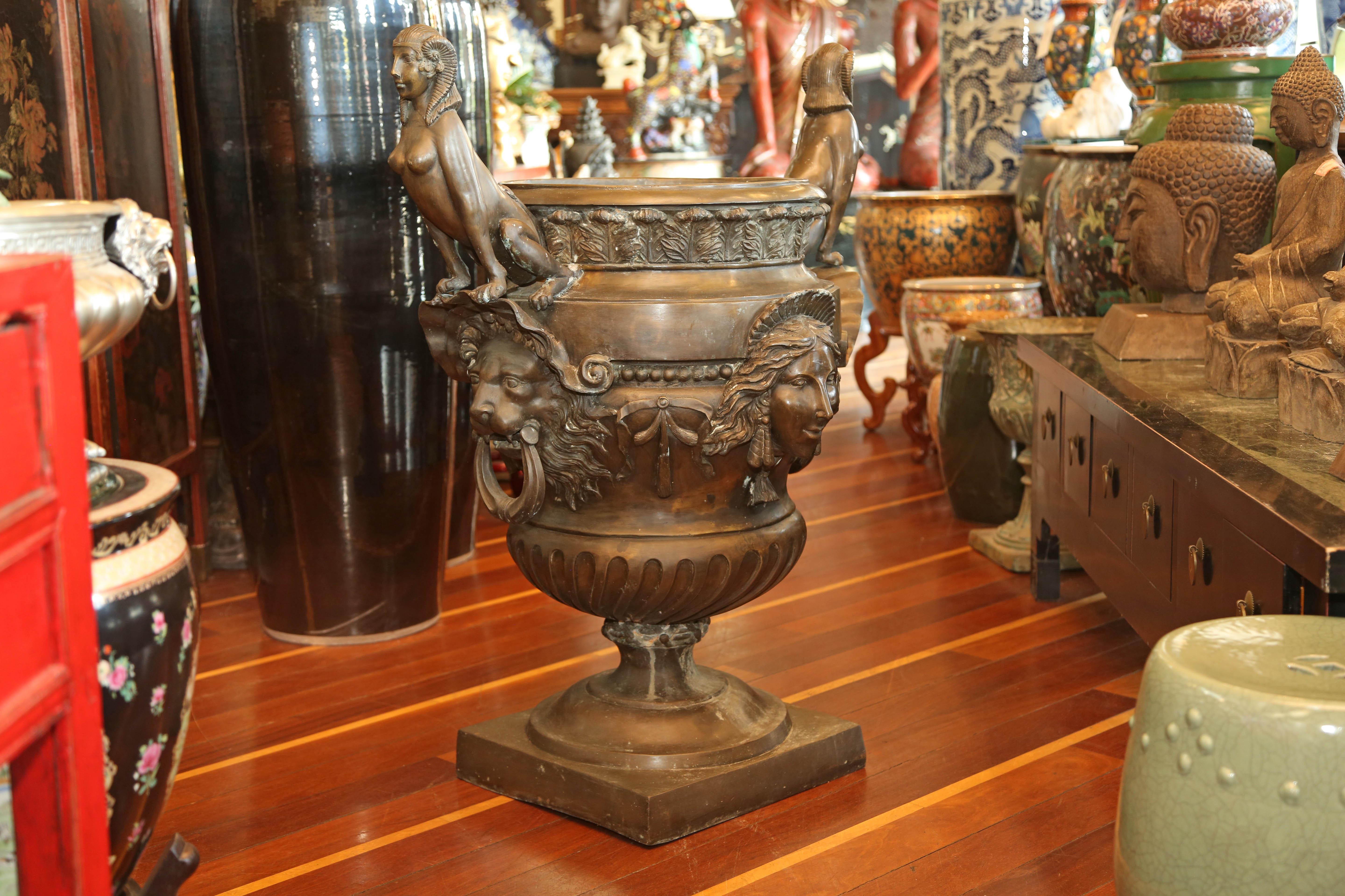 European Pr/Bronze Urns with Mythological Representation from Chinese Collector For Sale
