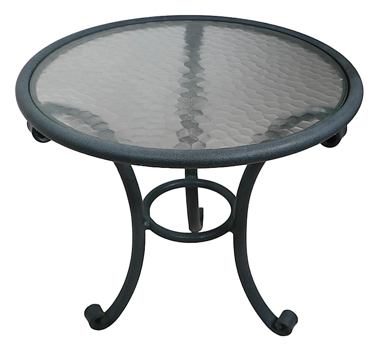 Pr. Brown Jordan Florentine  Garden Patio Poolside Tables In Good Condition In New York, NY