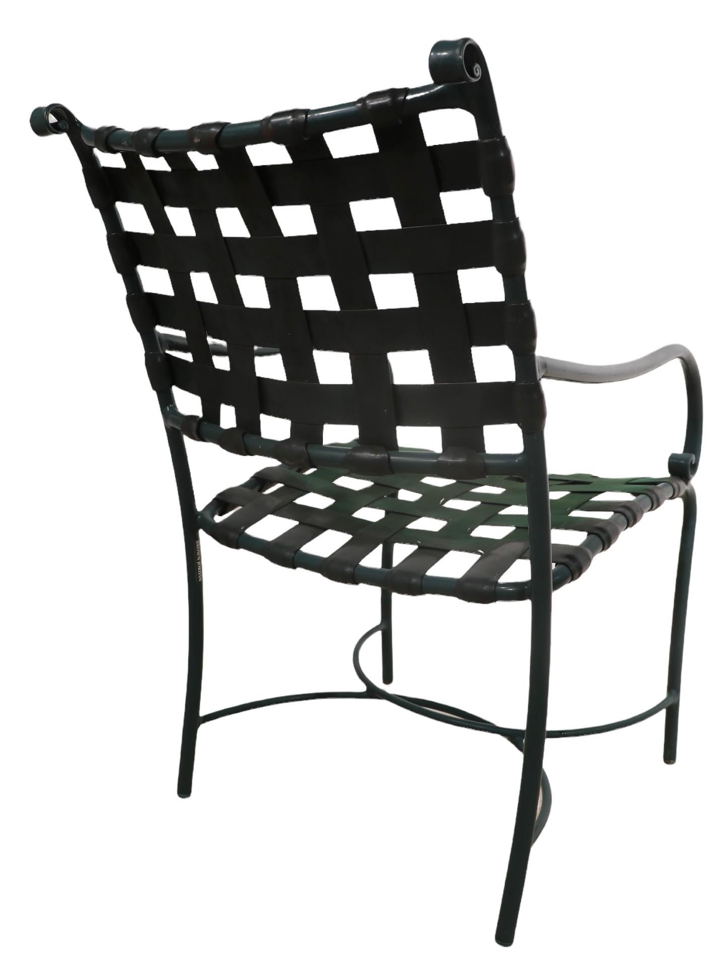 Pr. Brown Jordan Roma Pattern Patio Poolside Garden Arm Lounge Chairs 2