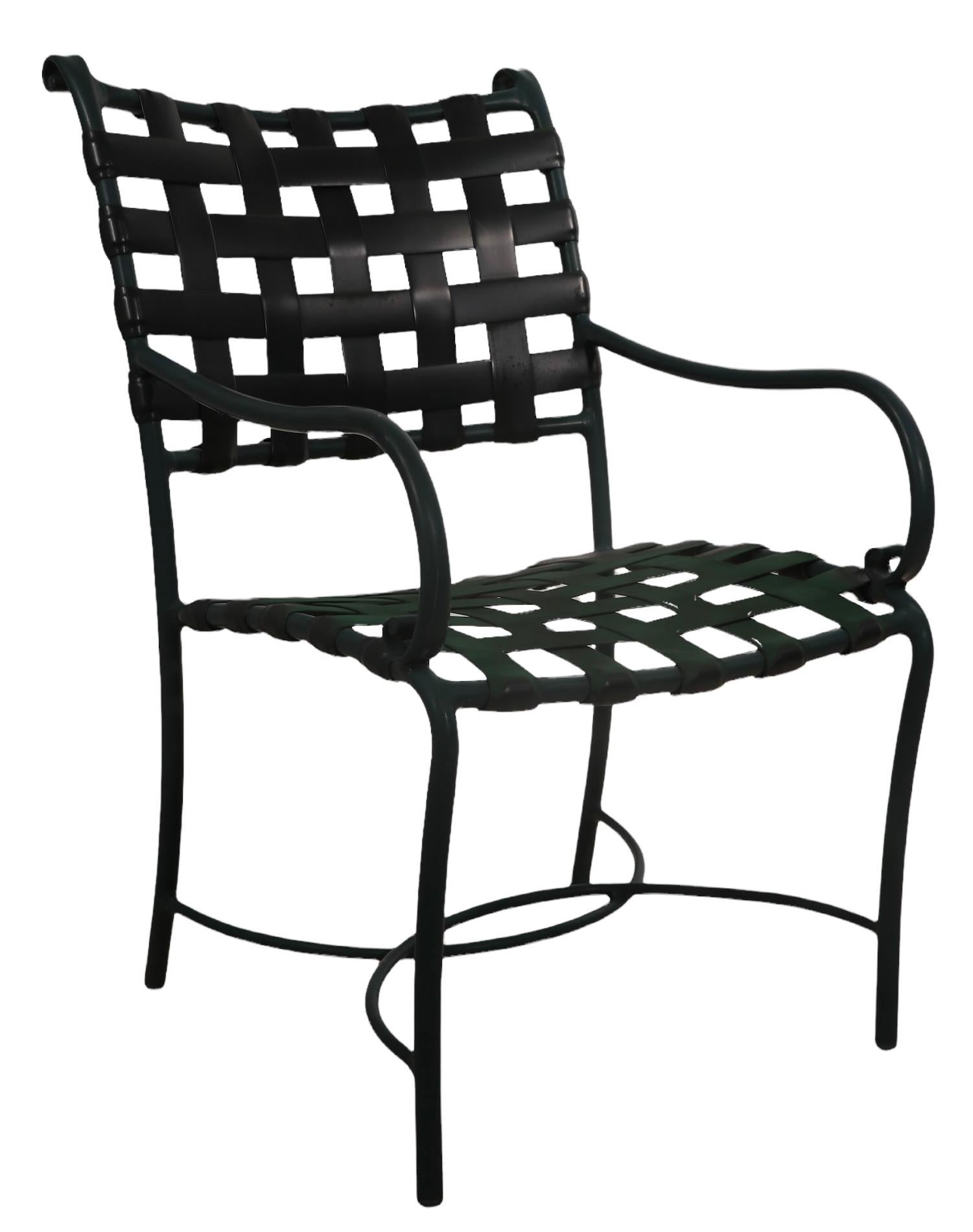 Pr. Brown Jordan Roma Pattern Patio Poolside Garden Arm Lounge Chairs 4