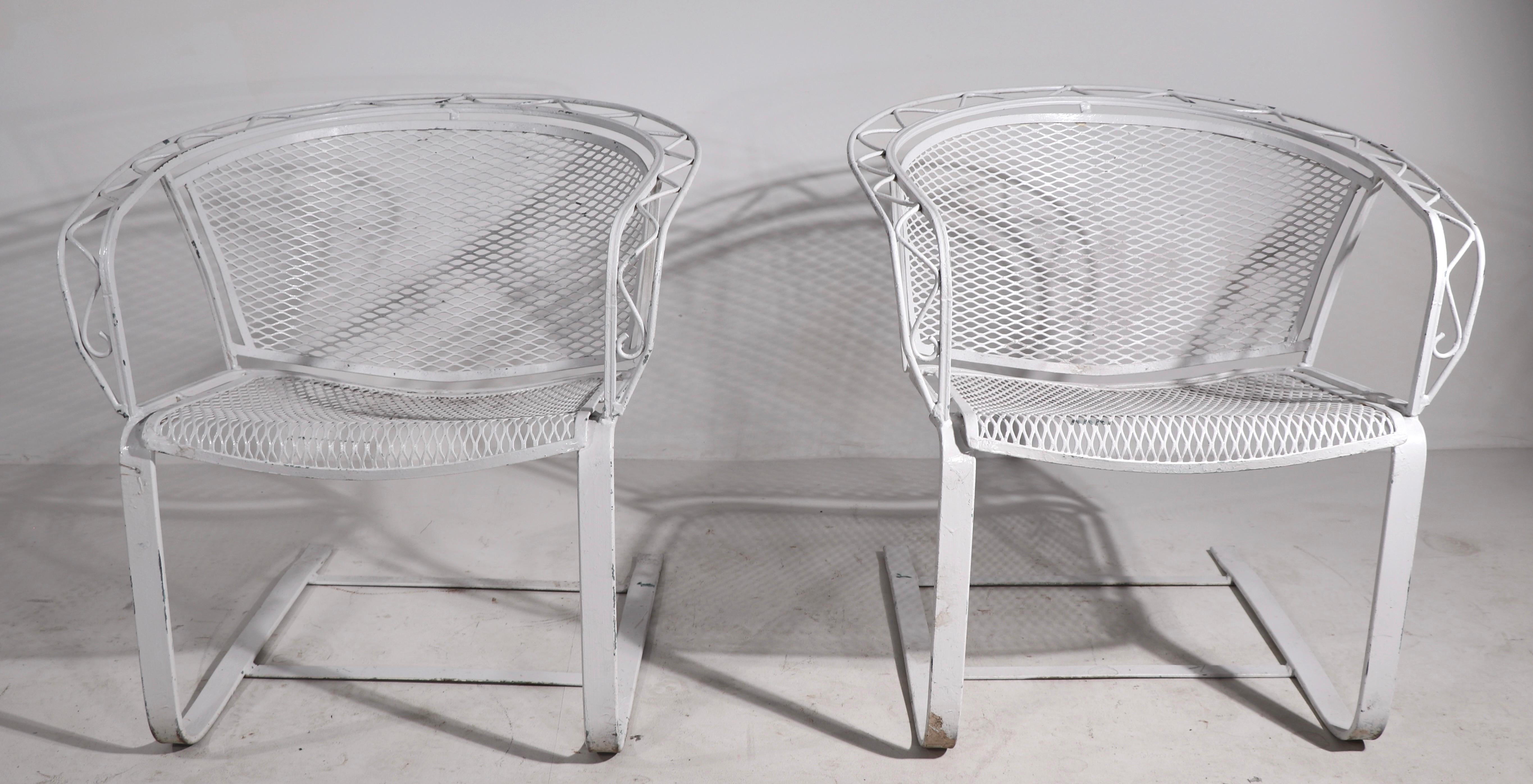 20th Century Pr Cantilevered Garden Patio Poolside Chairs by Salterini 