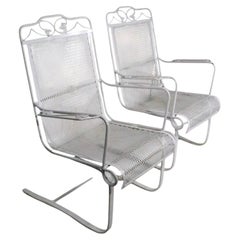 Pr. Fauteuils de jardin de patio en porte-à-faux attribués à Woodard