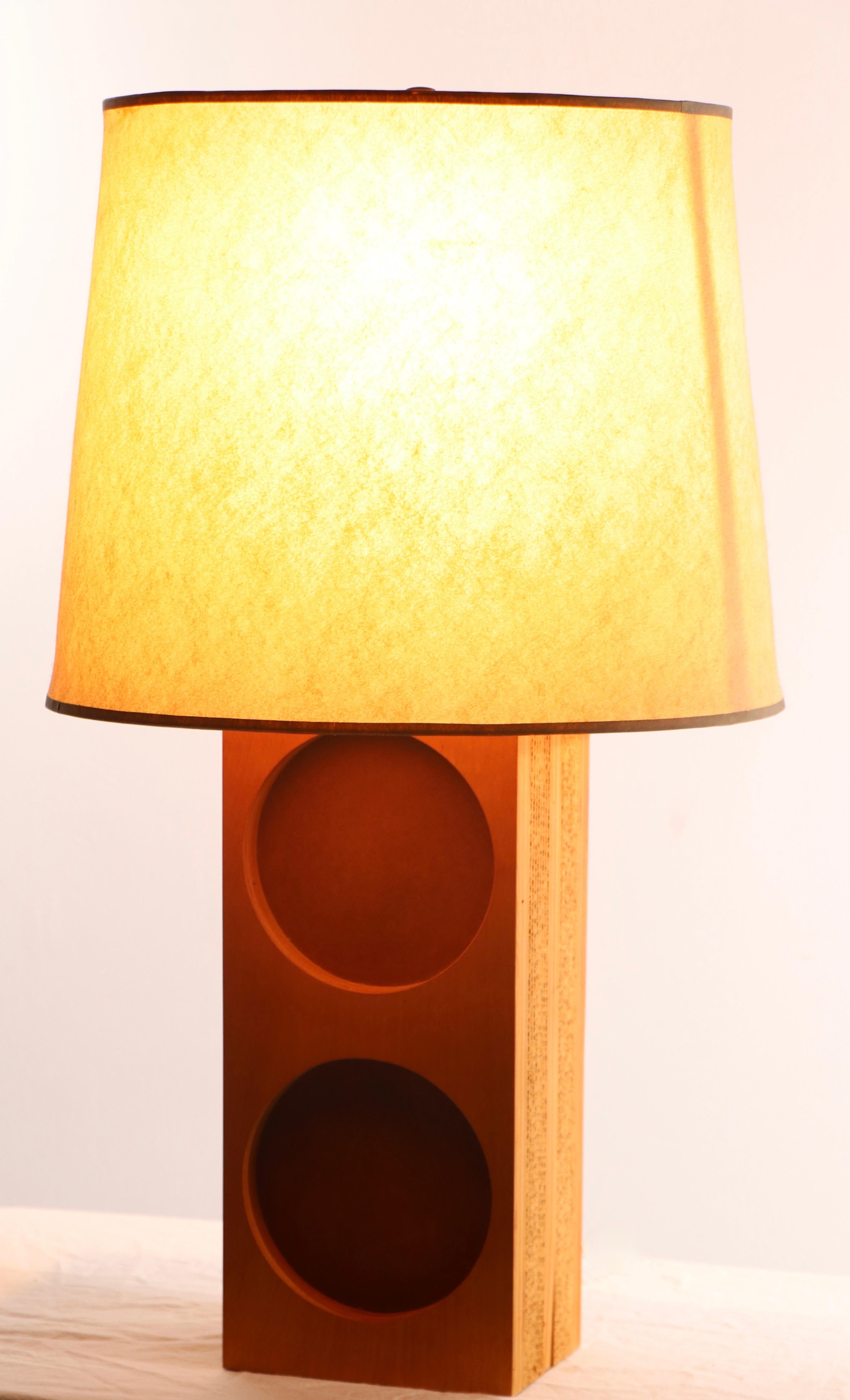 Pr. Cardboard Plywood and Ultra Suede Table Lamps by Gregory Van Pelt 6