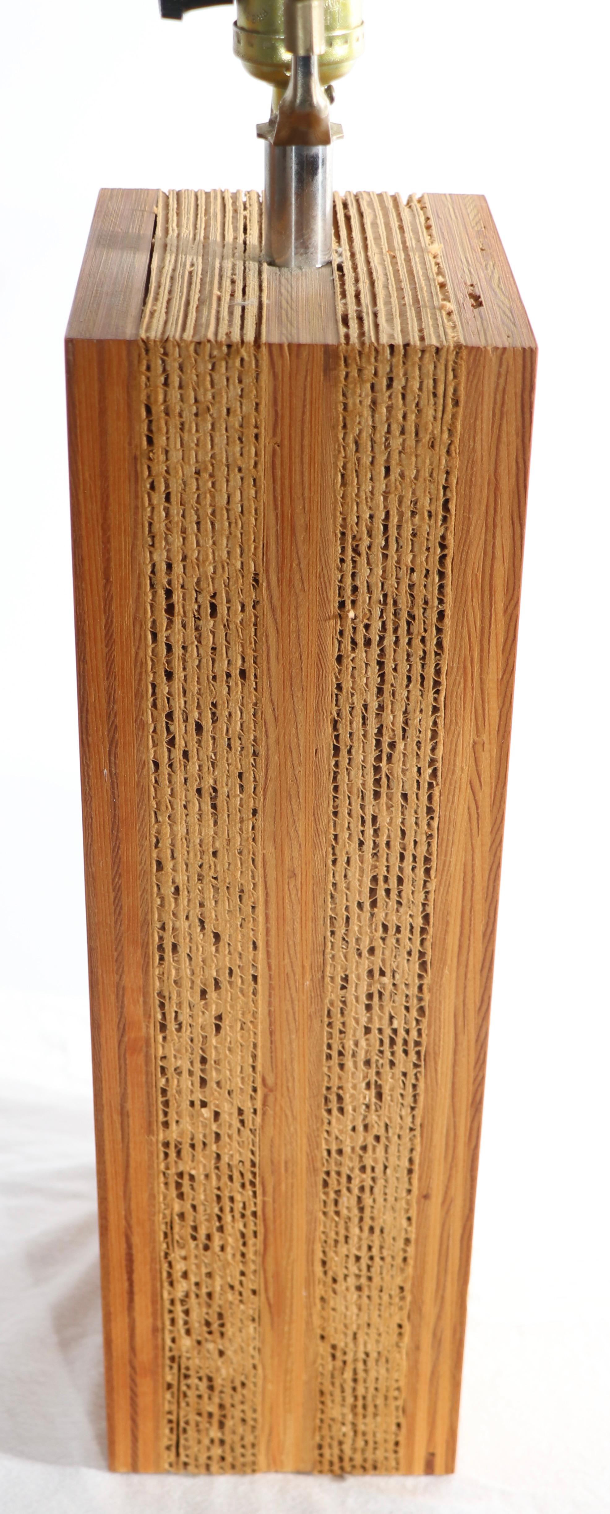 Ultrasuede Pr. Cardboard Plywood and Ultra Suede Table Lamps by Gregory Van Pelt