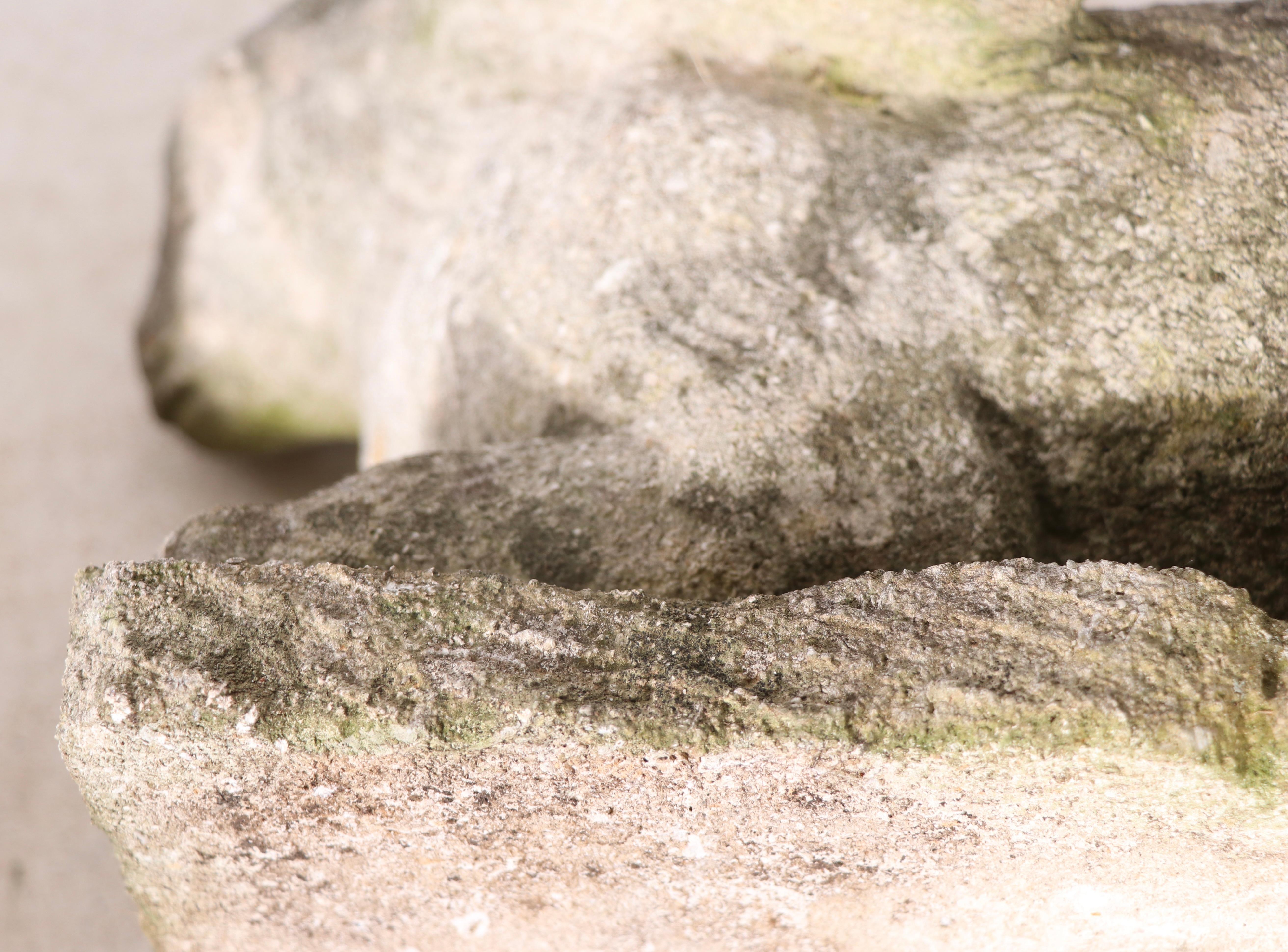 Rustic Pr. Carved Stone Big Eared Rabbits in Good Original Patina