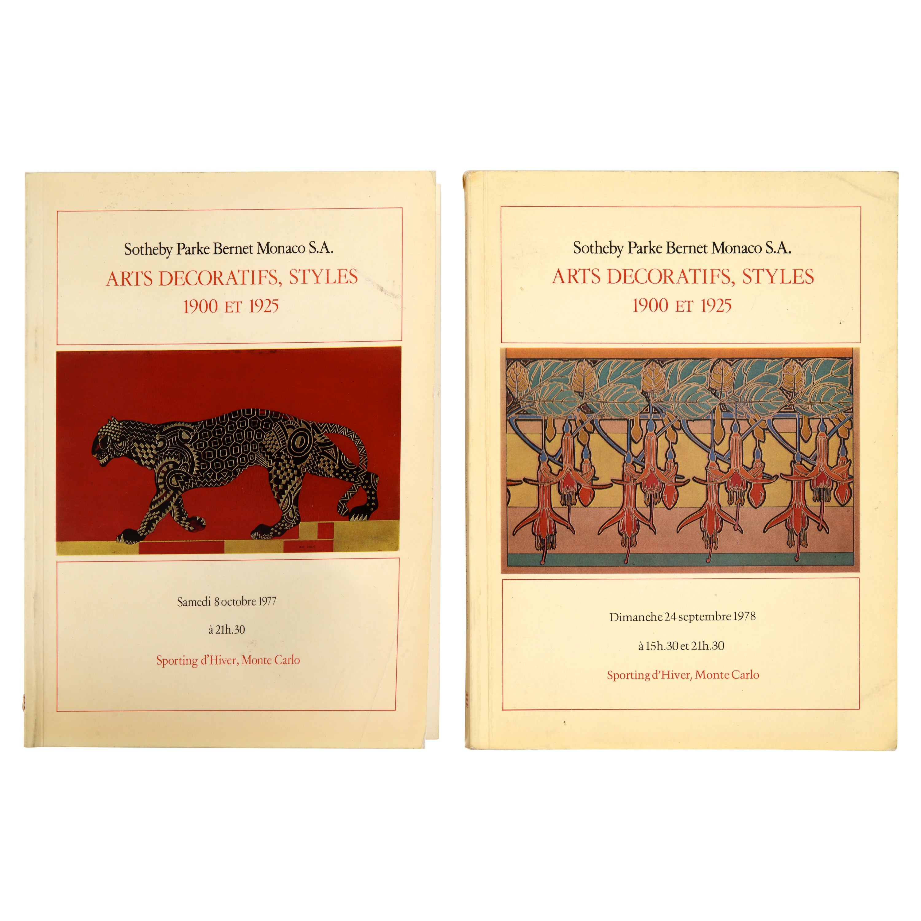Pr. Catalogues, "Arts Décoratifs, Styles 1900 Et 1925, " 1977/78, Sotheby's Monaco