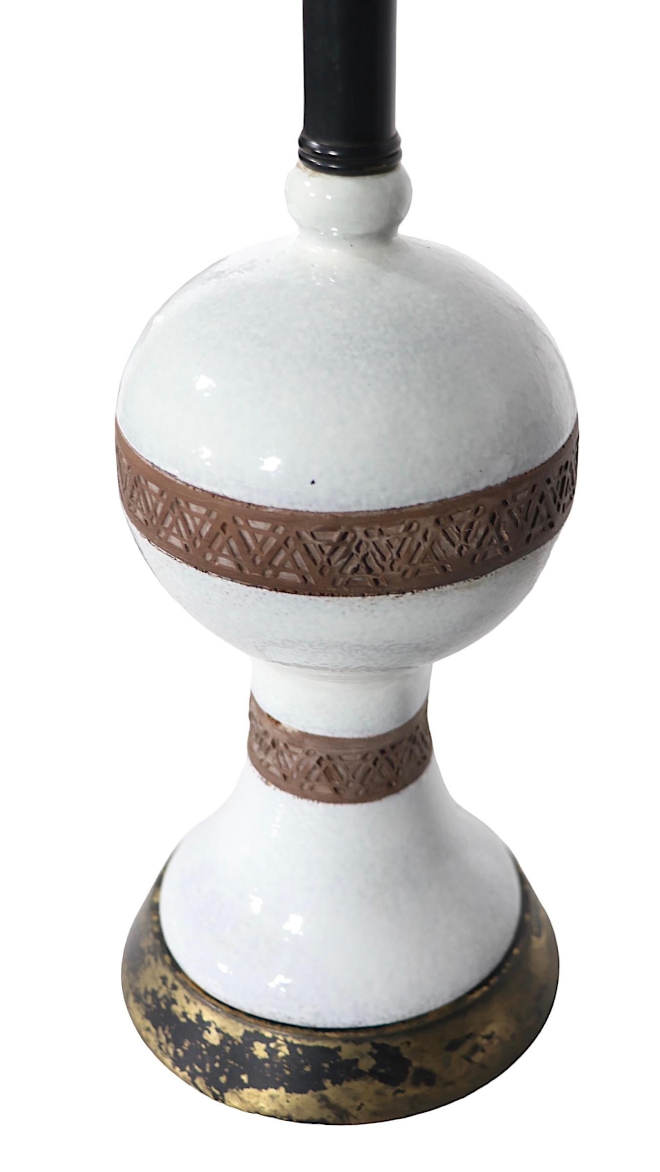 Pr. Ceramic Table Lamps Made in Italy Attr. to Urbano Zaccagnini  For Sale 8