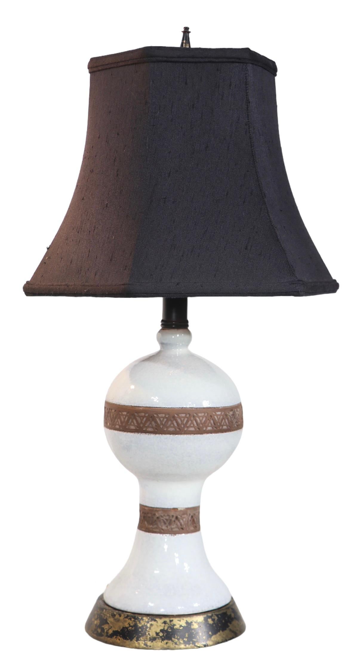 Pottery Pr. Ceramic Table Lamps Made in Italy Attr. to Urbano Zaccagnini  For Sale
